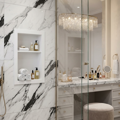 Trezza 16" x 24" Shower Niche in Pure White (Pre-Attached Shelf)
