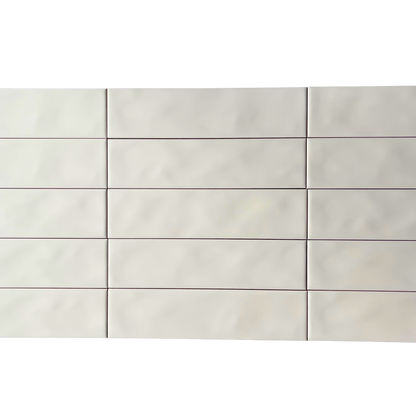 3" x 12" Wavy Subway Tile in Vista Pure White