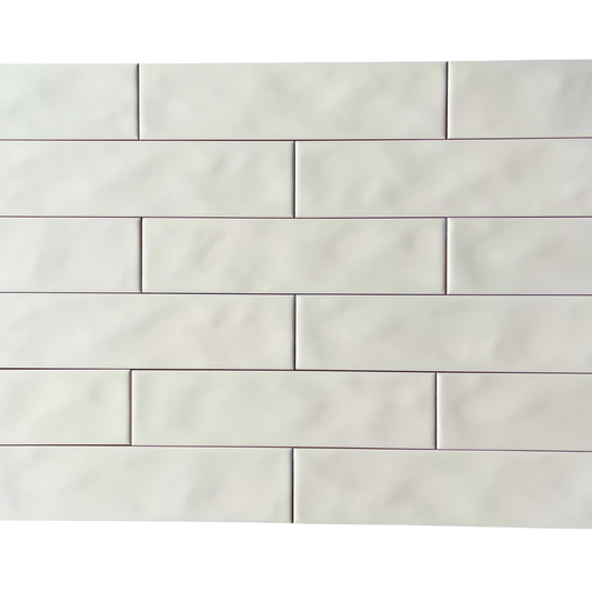 3" x 12" Wavy Subway Tile in Vista Pure White