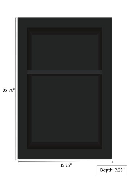 ArtiStone 16" x 24" Shower Niche in Pure Black (Pre-Attached Shelf)