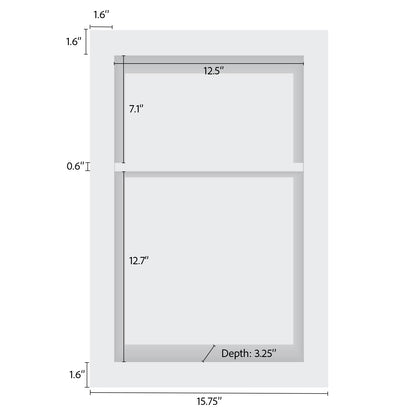 16" x 24" Shower Niche in Super White (with Shelf)