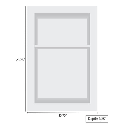 16" x 24" Shower Niche in Super White (with Shelf)