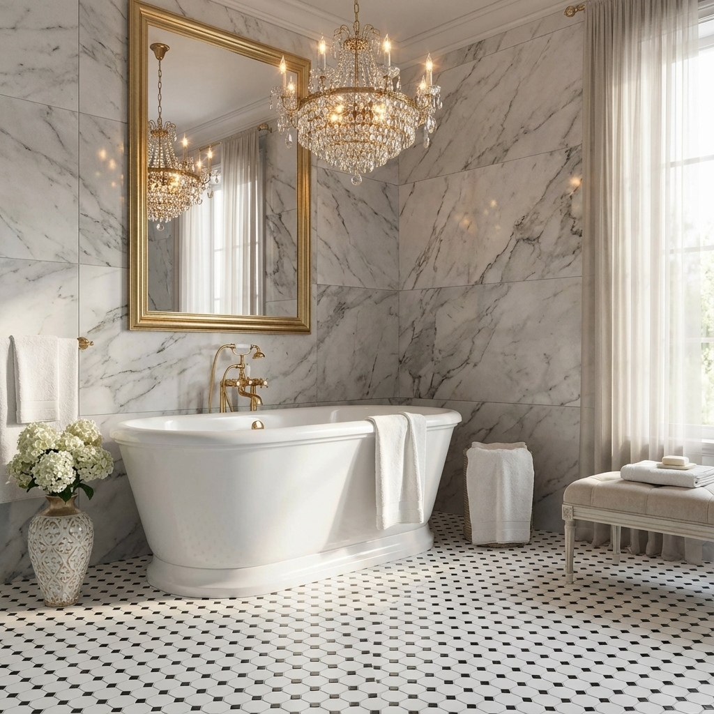 White Octagon with Black Dot Matte